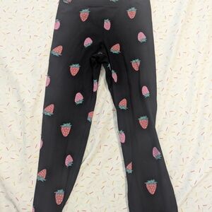 Old Navy Black and Pink Strawberry Print Leggings